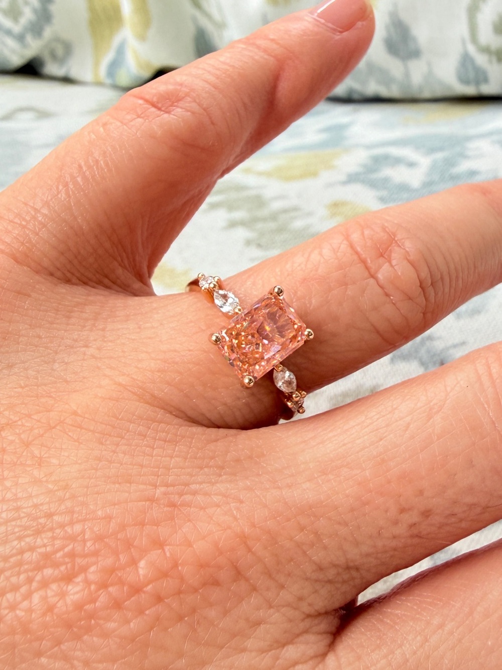 Sunset pink Gemstone Ring